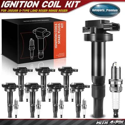 Kit de 8 bobinas de encendido y 8 bujías de iridio para Jaguar XJR tipo S Vanden Plas Foto 1 de 4