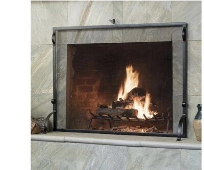 Pantalla de chimenea UniFlame, S-1075, grande de hierro forjado protector contra chispas (50" de ancho Foto 1 de 3