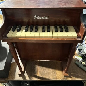 Funktionierendes Vintage Schoenhut Kinder Holz Spielzeug Klavier aufrecht 25 Tasten SIEHE VIDEO - Bild 1 von 9