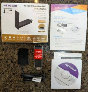 NETGEAR A6210 - AC1200 Adapter USB WiFi o wysokim zysku - 802.11ac Dual Band USB 3.0. - Zdjęcie 1 z 15
