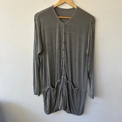 Cárdigan FLAX para mujer grande gris plateado bolsillos de gran tamaño suéter Lagenlook Foto 1 de 4