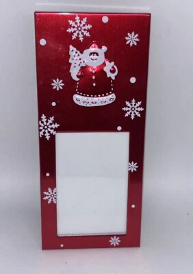 Navidad Papá Noel Copos de Nieve Rojo y Blanco Marco de Fotos Adorno Independiente Foto 1 de 4