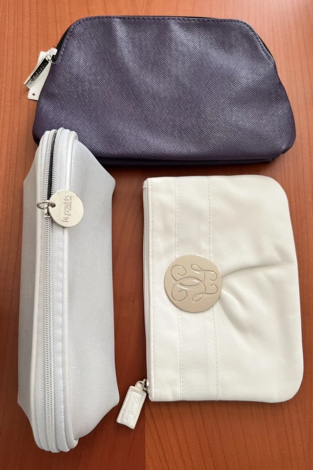 批量 3 件 (1 La Prairie 1 Guerlain) 化妆包 全新 — 第 1/1 张图片