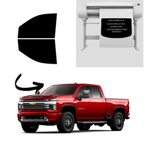 Precut Nano Carbon Window Tint fits Chevy 2500, 3500 2020-2025 2 Front Windows - Foto 1 di 6