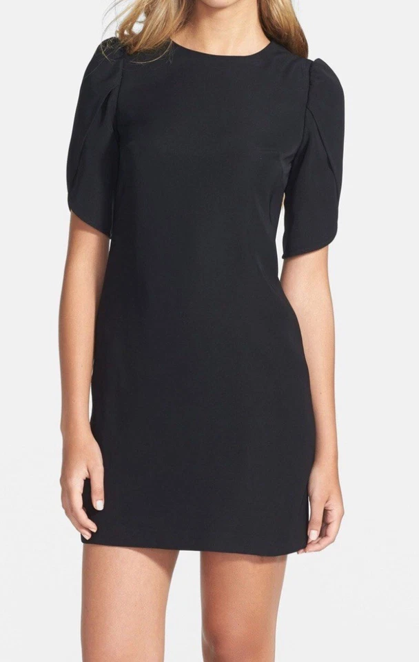 Vestido recto Cynthia Steffe negro manga tulipán talla 0 Foto 1 de 4