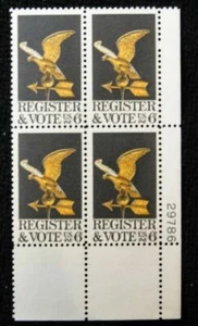 Scott#: 1344 - Register & Vote Plate Block of Four MNH OG - Picture 1 of 1