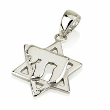 Silver 925 STAROF DAVID & CHAI Kabbalah Pendant Israel Dainty Charm Necklace