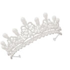  Rhinestone Pearl Crown Bride Wedding Headpiece for Headwear