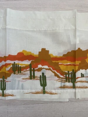 De colección/Retro Novedad MCM Cenefa Suroeste Postre Cactus Naranja W66”x L 11” Nuevo de Lote Antiguo Foto 1 de 4