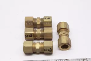 (4) WEATHERHEAD 62x8, 1/2" Tube OD Brass Union Compression Fitting - Picture 1 of 2