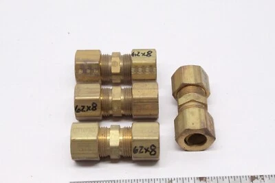 (4) WEATHERHEAD 62x8, 1/2" Tube OD Brass Union Compression Fitting - Image 1 of 2