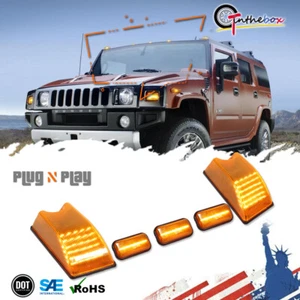 5x Amber LED Front Cab Roof Marker Lights For 03-09 Hummer H2 SUT Clearance Lamp - Picture 1 of 12