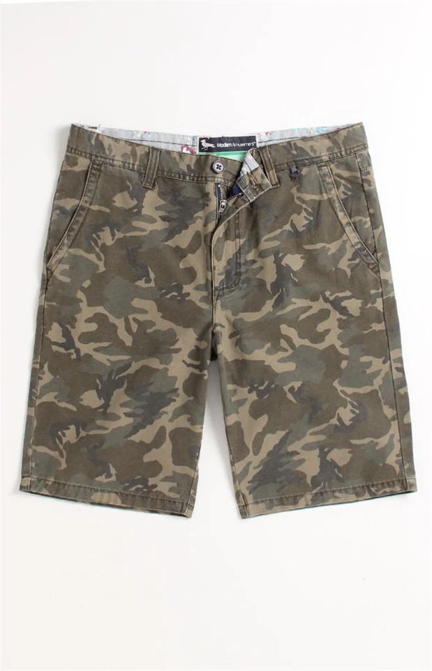 Pantalones Cortos Chinos Modernos Parque de Atracciones Camuflaje Verde Para Hombre Nuevos con Etiquetas Foto 1 de 1