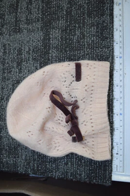 GAP Gorro Ligero Invierno Tejido Fino NIÑAS L Corderos Lana Conejo Pelo Rosa Foto 1 de 4