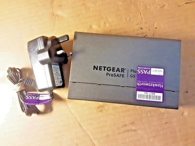 NETGEAR GS108Ev3 8 Port Gigabit Ethernet Plus Network Switch + PSU - Image 1 of 4