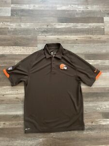 Nike Dri Fit On Field Cleveland Browns Short Sleeve Polo Sz M