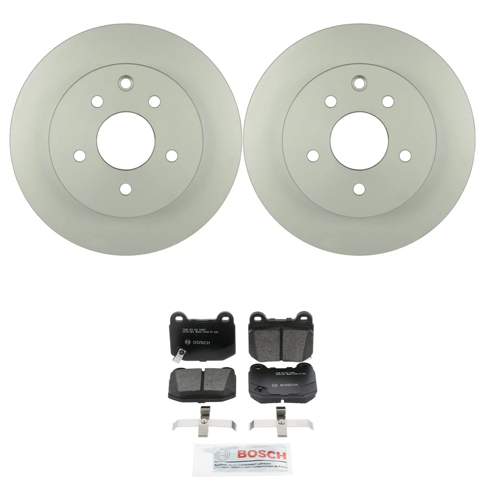 Kit de pastillas de freno de disco de cerámica y rotores traseros Bosch QuietCast 292 mm para Infiniti G35 Foto 1 de 1