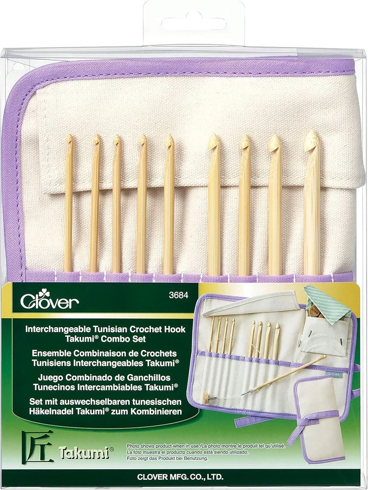 CLOVER INTERCHANGEABLE TUNISIAN CROCHET HOOK TAKUMI COMBO SET #3684