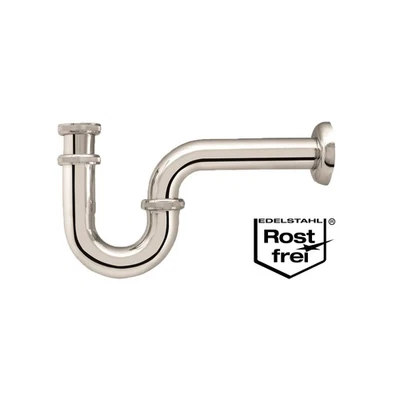 Röhrensiphon V2A Edelstahl 1 1/4"x32mm Chrom Siphon Abfluss Ablaufset Sifon Bad - Bild 1 von 4