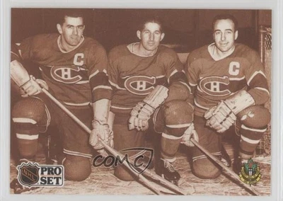 1991-92 Pro Set French Maurice Richard Elmer Lach Toe Blake #337 HOF - Image 1 of 3