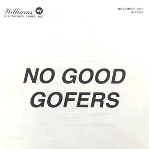 Williams No Good Gofers Pinball Machine Game Manual Operators Handbook ORIGINAL - Picture 1 of 3