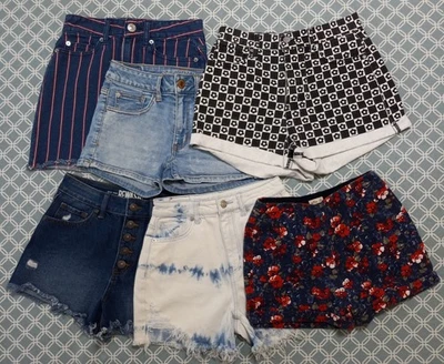 Pantalones cortos para mujer (1 falda) lote *6 pares* American Eagle Hollister Pacsun talla 000-S Foto 1 de 4