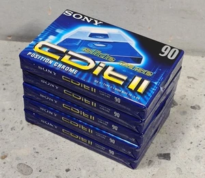 SONY CDit II 90 - 5 Pack - Chrome Blank Audio Cassette Tapes (1998) – NEW SEALED - Picture 1 of 5