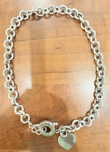 Tiffany & Co. Herzanhänger Knebel Halskette 16" - Bild 1 von 5