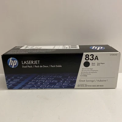 HP CF283AD 83A Black Ink Toner Cartridge Dual Pack New/Sealed BOX DAMAGE - Image 1 of 4
