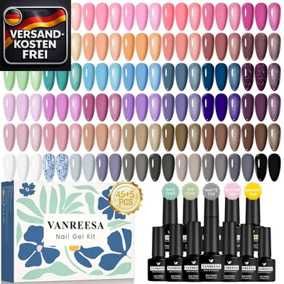 VANREESA UV Nagellack Set 45 Farben Gel Nagellack Starter Kit mit Unter- und Übe - Bild 1 von 4