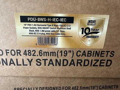 19” PDU 1.0U Horizontal Type 8ways 10A IEC C13 Power Socket - Image 1 of 3