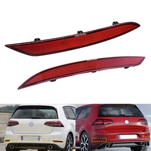 2x Rot Heckstoßstange Reflektor für VW Golf VII GTI Limo Facelift 5G1 2017-2020 - Bild 1 von 12