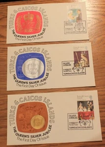 Turks & Caicos Juego de 3 FDC QEII Jubileo de Plata # 321 - 323 1977 - Imagen 1 de 1