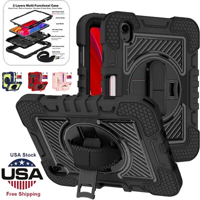 Rotating Kickstand Heavy Duty Case Cover For iPad 5th 6th 7th 8th 9th 10th Gen - Image 1 of 4