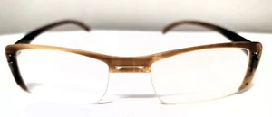 TBrille Büffelhorn Eckig Hellbraun  h14 einfache Musterglas Vorlage Neu 1 - Bild 1 von 3