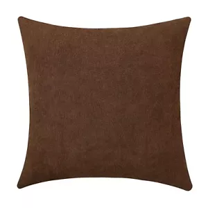 Pale Brown Decorative Cozy Throw Pillow Covers Soft Chenille Square Couch Cus... - Picture 1 of 7