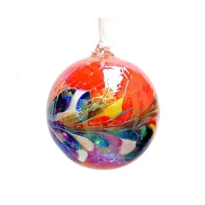 Bola colgante de amistad de vidrio soplado Milford ornamental globo chuchería 12 cm roja - Imagen 1 de 1