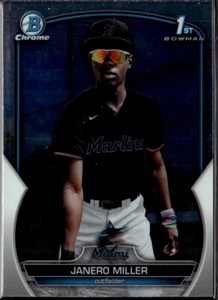 2023 Bowman Chrome Janero Miller 1st Bowman Prospect #BCP-184 - Miami Marlins