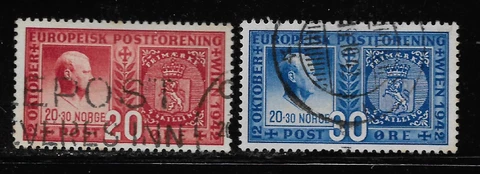 NORWAY, 1942, European Postal Union, Mi 274-275, Used Cover