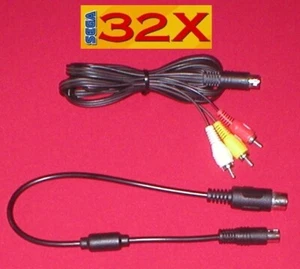Sega 32X Stereo AV Cable & 8 PIN Link Connector Cord for Sega Genesis 1 System - Picture 1 of 4