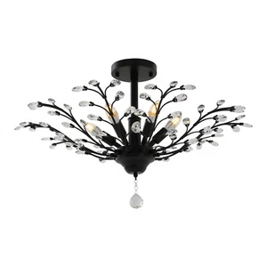 Vintage Ceiling Fixture Branches Crystal Chandelier Pendant Lamp for Bedroom - Picture 1 of 24