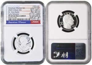 2025 S Silver Quarter 25C Dr. Vera Rubin NGC PF69 Early Releases Ultra Cameo - Picture 1 of 1