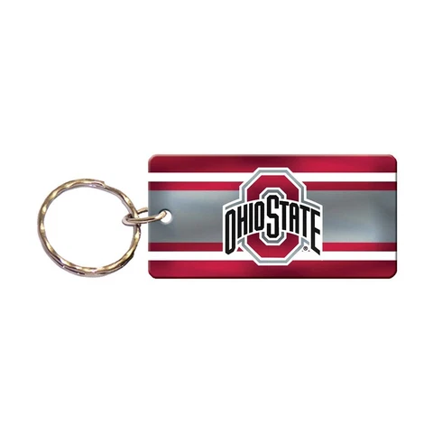 OHIO STATE BUCKEYES BLOCK "O" RECTANGLE ACRYLIC KEY RING NEW WINCRAFT Cover