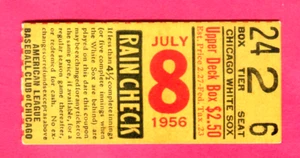 1956 WHITE SOX/TIGERS TICKET STUB-7/8/56-AL KALINE CAREER HR #44/5 HITS & 7 RBIS - Picture 1 of 1