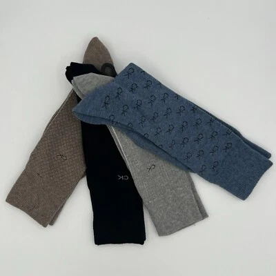 Calvin Klein Para Hombre 4 Pares Calcetines de Algodón Peinado Gris/Azul/Negro/Marrón Foto 1 de 4