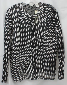 Chaqueta Blazer de Mujer Laura Ashley con Cremallera Negra Blanca Semi Transparente Negra Blanca 1X - Imagen 1 de 7