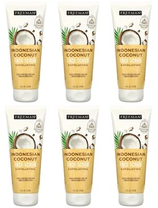 Freeman Indonesian Coconut Face Mask and Scrub for Unisex - 6 oz Mask Pack of 6 - Picture 1 of 9