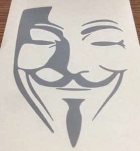 MÁSCARA DE VINILO V FOR VENDETTA/GUY FAWKES ELIGE TAMAÑO CALCOMANÍA/PEGATINA - Imagen 1 de 1