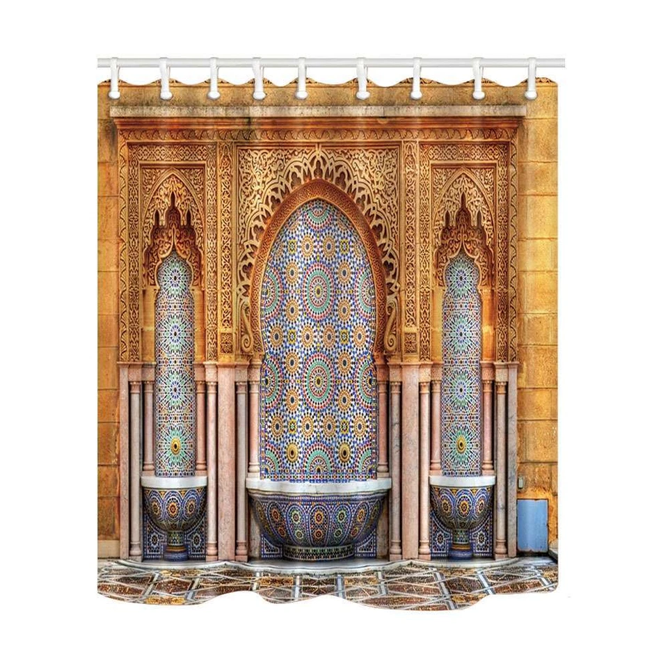 Grdutbc Fun Arab Style 3D Fabric Shower Curtain Extra Long 84 inch 72x72"  - Image 1 of 4