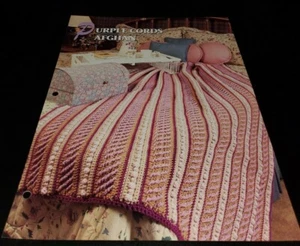 EDREDÓN DE CROCHET ANNIE'S & CLUB AFGANO 1995, FOLLETO PATRÓN AFGANO CUERDAS PÚRPURAS - Imagen 1 de 1